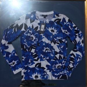 Blue floral cardigan